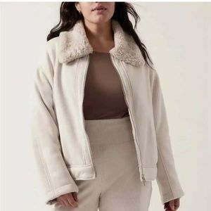 Athleta Cream Sherpa-Lined Jacket